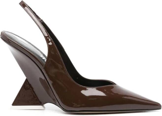 The Attico Cheope 105mm leather pumps Brown