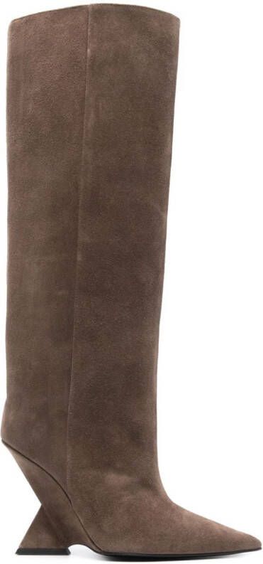 The Attico Cheope 105mm suede boots Brown