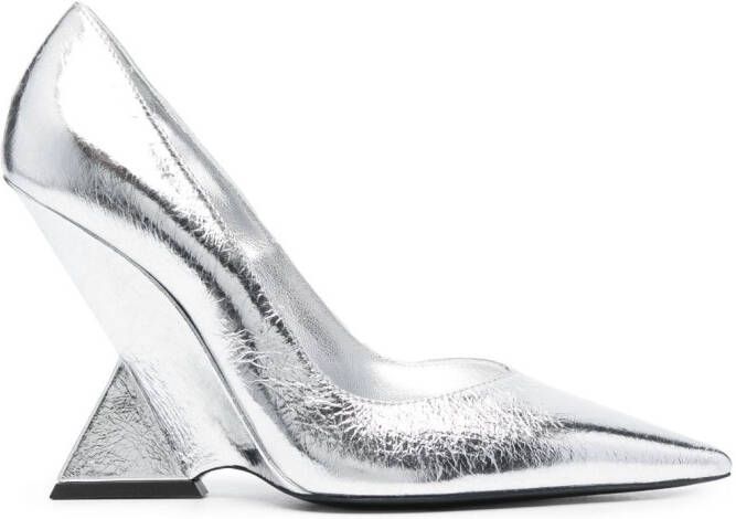 The Attico Cheope 105mm wedge pumps Silver