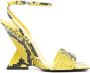 The Attico Cheope 110mm snake-effect sandals Yellow - Thumbnail 1