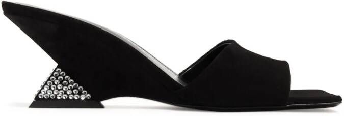 The Attico Cheope 60mm suede mules Black