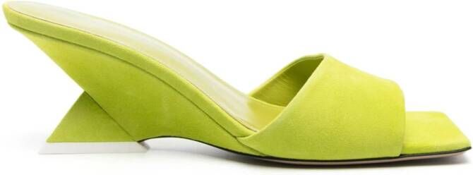 The Attico Cheope 60mm suede mules Green