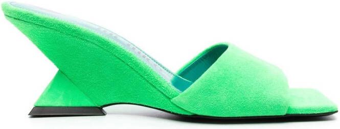 The Attico Cheope 75mm mules Green