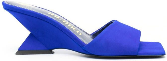 The Attico Cheope 75mm suede mules Blue