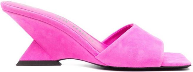 The Attico Cheope 75mm suede mules Pink
