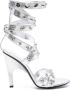 The Attico Cosmo 105mm leather sandals Silver - Thumbnail 1