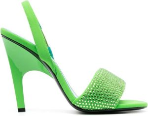 The Attico crystal-embellished open-toe sandals Green