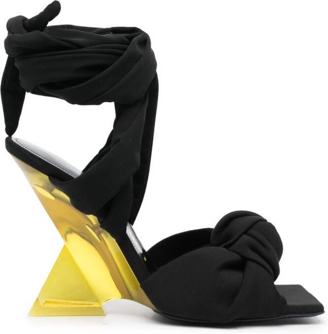 The Attico Duse 85mm sculpted-heel sandals Black