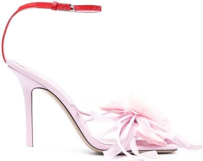 The Attico floral-appliqué sandals Pink