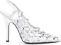 The Attico Grid 105mm holographic caged slingback pumps Silver - Thumbnail 1