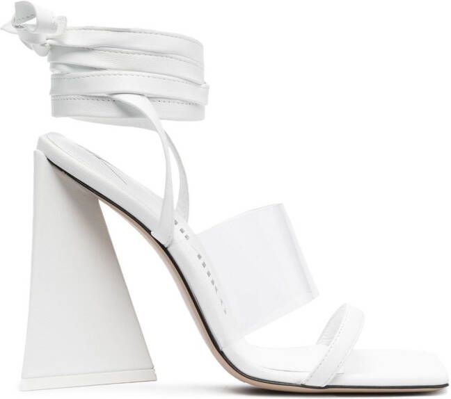 The Attico Isa tie-fastening leather sandals White