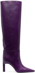 The Attico leather knee-length boots Purple
