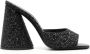 The Attico Luz 105mm glitter-embellished mules Black - Thumbnail 1