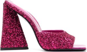 The Attico Luz 105mm glitter sandals Pink