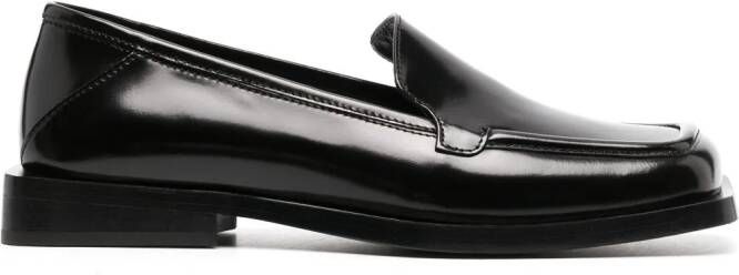 The Attico Micol asymmetric-toe leather loafers Black
