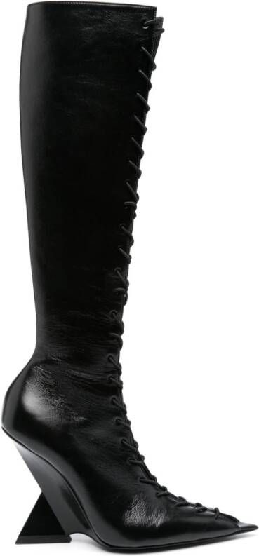 The Attico Morgan pointed-toe boots Black