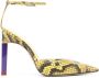 The Attico Perine 110mm snakeskin-effect pumps Yellow - Thumbnail 1