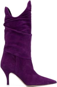 The Attico pointed 85mm suede boots Purple