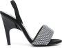The Attico Rem 105mm crystal-embellished sandals Black - Thumbnail 1