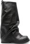 The Attico Robin layered leather boots Black - Thumbnail 1