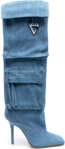 The Attico Sienna 105mm denim boots Blue