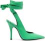 The Attico tie-detail heeled pumps Green - Thumbnail 1