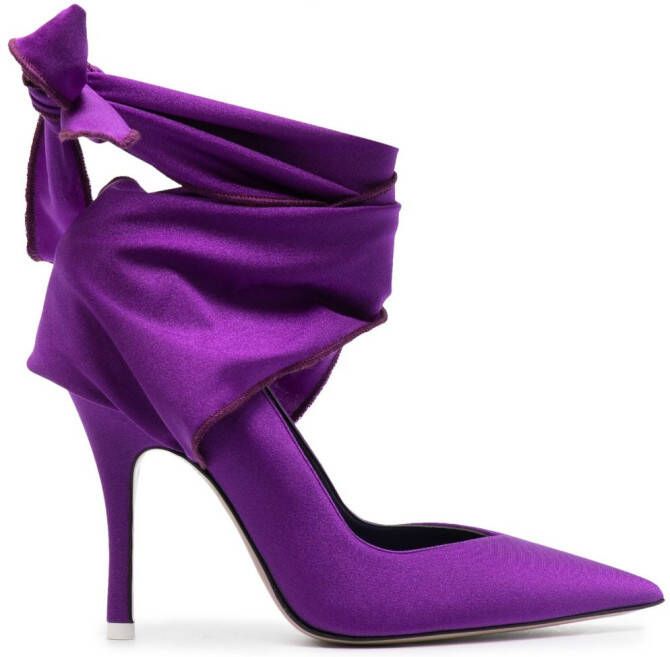 The Attico tie-fastening pointed-toe pumps Purple