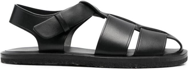 The Row caged design leather sandals Black