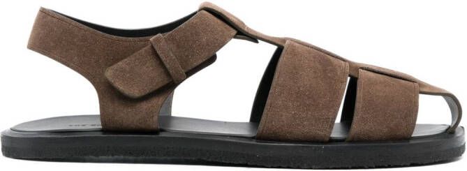The Row Fisherman calf-suede sandals Brown