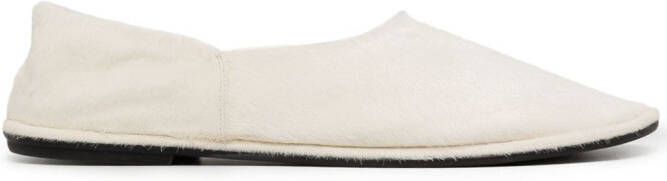 The Row flat leather loafers White