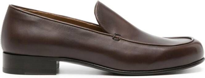 The Row Flynn leather loafers Brown