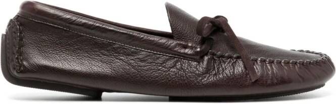 The Row Lucca leather loafers Brown