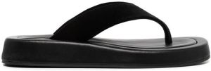 The Row padded leather flip flops Black