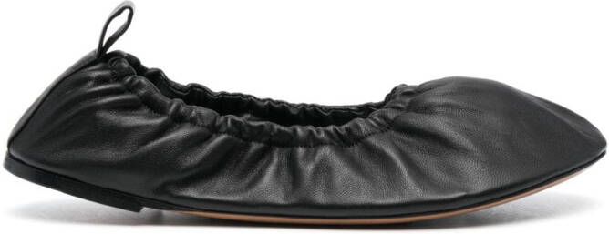 The Row slip-on leather ballerina shoes Black
