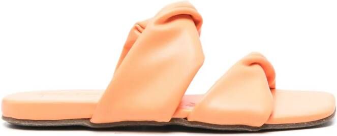 Themoirè twist-detail sandals Orange
