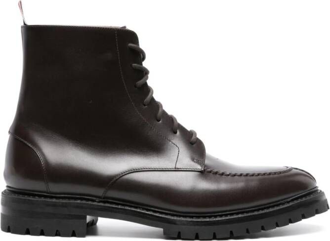 Thom Browne almond-toe leather ankle boots