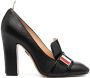 Thom Browne block-heeled loafers with logo enamel detail Black - Thumbnail 1