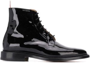 Thom Browne Blucher patent leather boots Black
