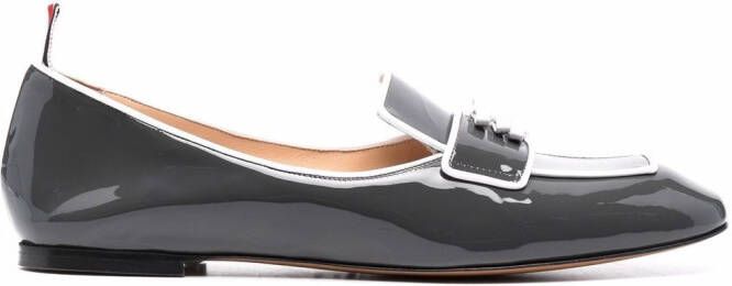 Thom Browne bow-embellished trimmed loafers Grey