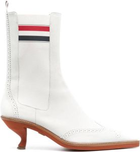 Thom Browne brogued wing-tip Chelsea boots White