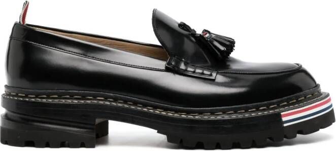 Thom Browne chunky tasselled leather loafers Black