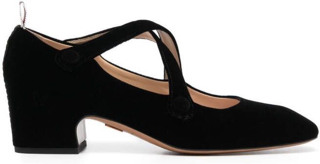 Thom Browne 40mm velvet block-heel sandals Black