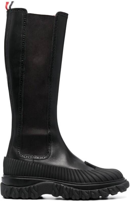 Thom Browne four-bar knee boots Black