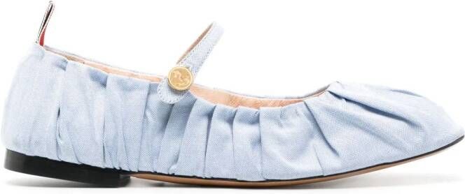 Thom Browne gathered cotton ballerina shoes Blue