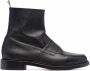 Thom Browne Goodyear-sole penny loafer ankle boots Black - Thumbnail 1