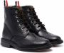 Thom Browne Kids brogue-detail lace-up boots Black - Thumbnail 1