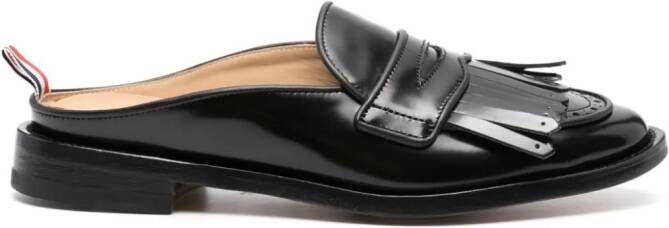 Thom Browne Kilt Varsity leather penny loafers Black
