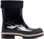 Thom Browne knitted-cuff high-shine rain boots Black - Thumbnail 1