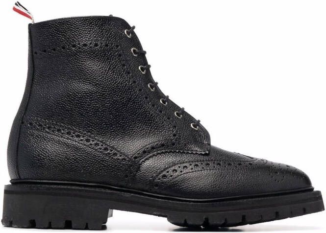 Thom Browne lace-up brogue boots Black