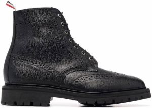 Thom Browne lace-up brogue boots 001 BLACK